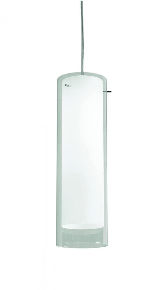 View Pendant - Satin Nickel - White