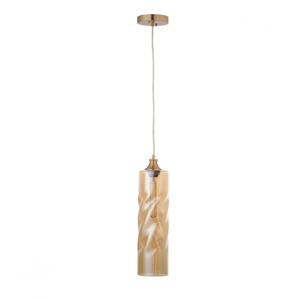 CARRO HOME Gemini Cylinder Ombre Glass Pendant Light – Light Amber