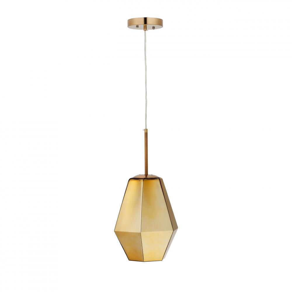 CARRO HOME Taurus Jewel Tone Glass Pendant Light – Golden Citrine