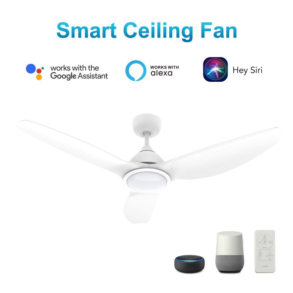 Cranston 52-inch Smart Ceiling Fan with Remote, Light Kit Included, Works with Google Assistant, Ama