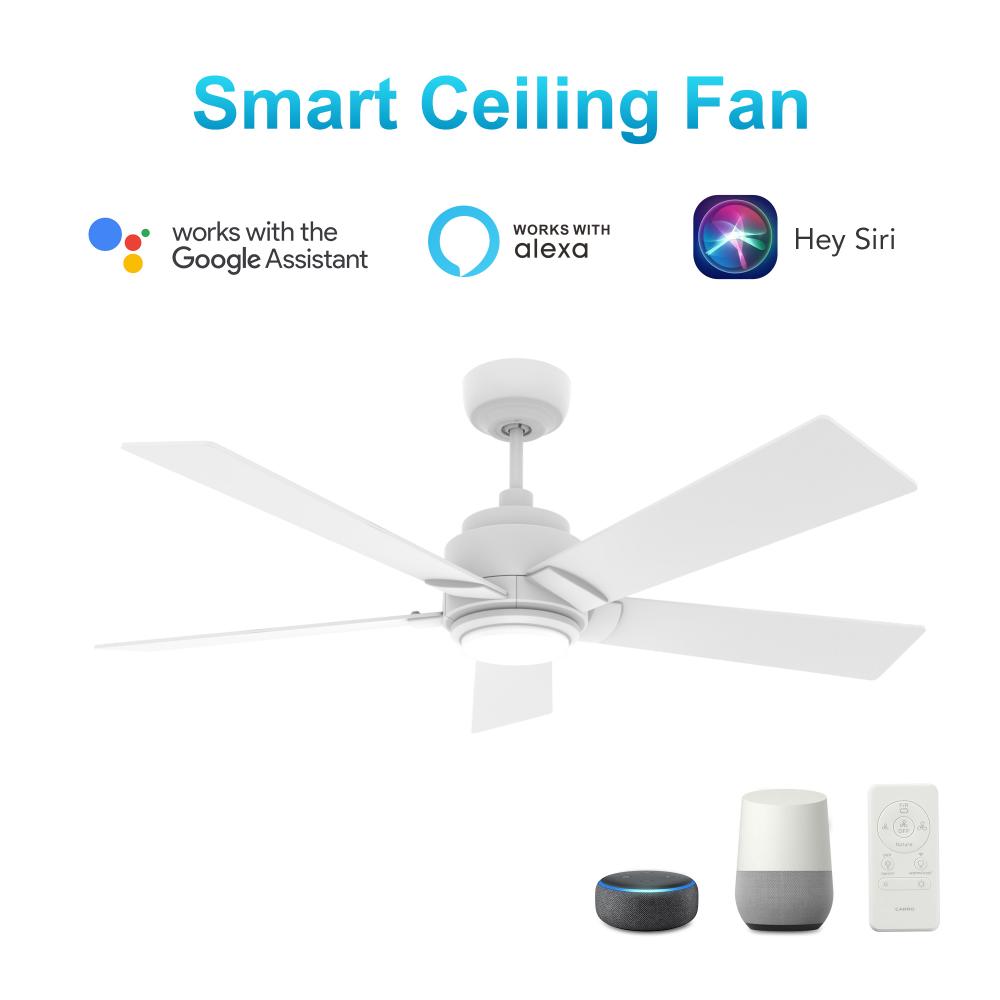 Ascender 56-inch Smart Ceiling Fan with Remote, Light Kit Included, Works with Google Assistant, Ama