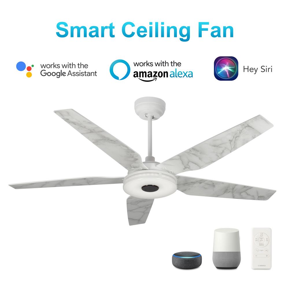 Elira 56-inch Indoor/Outdoor Smart Ceiling Fan, Dimmable LED Light Kit & Remote Control, Works with