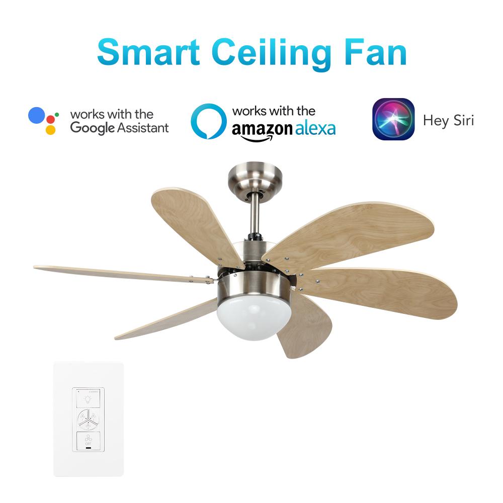 Metanoia 38-inch Indoor Smart Ceiling Fan with Light Kit & Wall Control, Works with Google Assistant