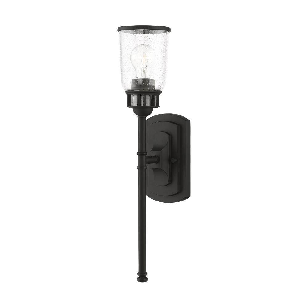 1 Light Black Large Single Sconce