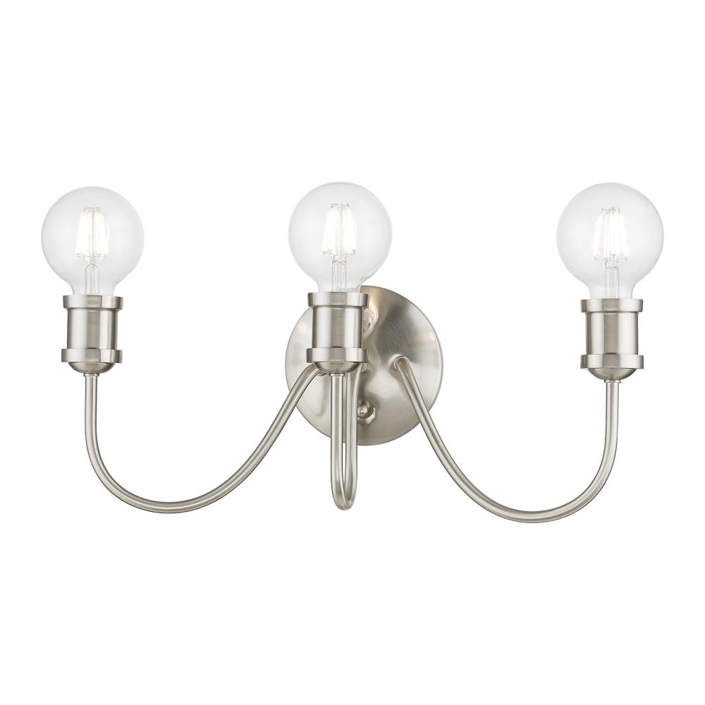 3 Light Brushed Nickel Vanity Sconce