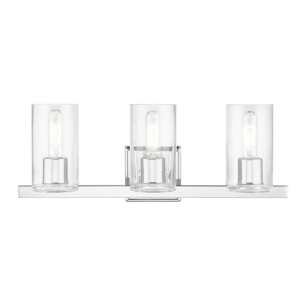 3 Light Polished Chrome Vanity Sconce