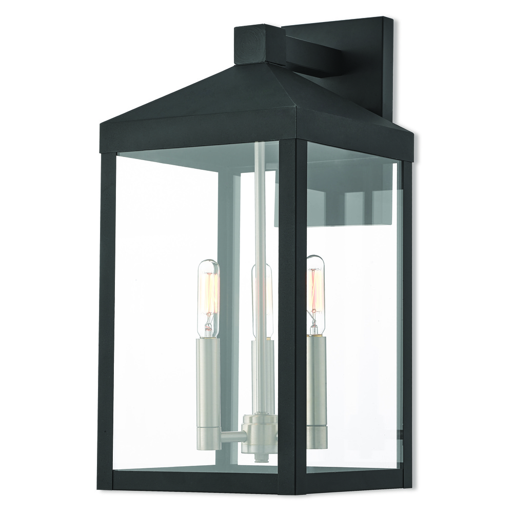 3 Lt BK Outdoor Wall Lantern