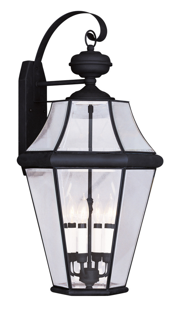 Georgetown 4 Light Black Outdoor Wall Lantern