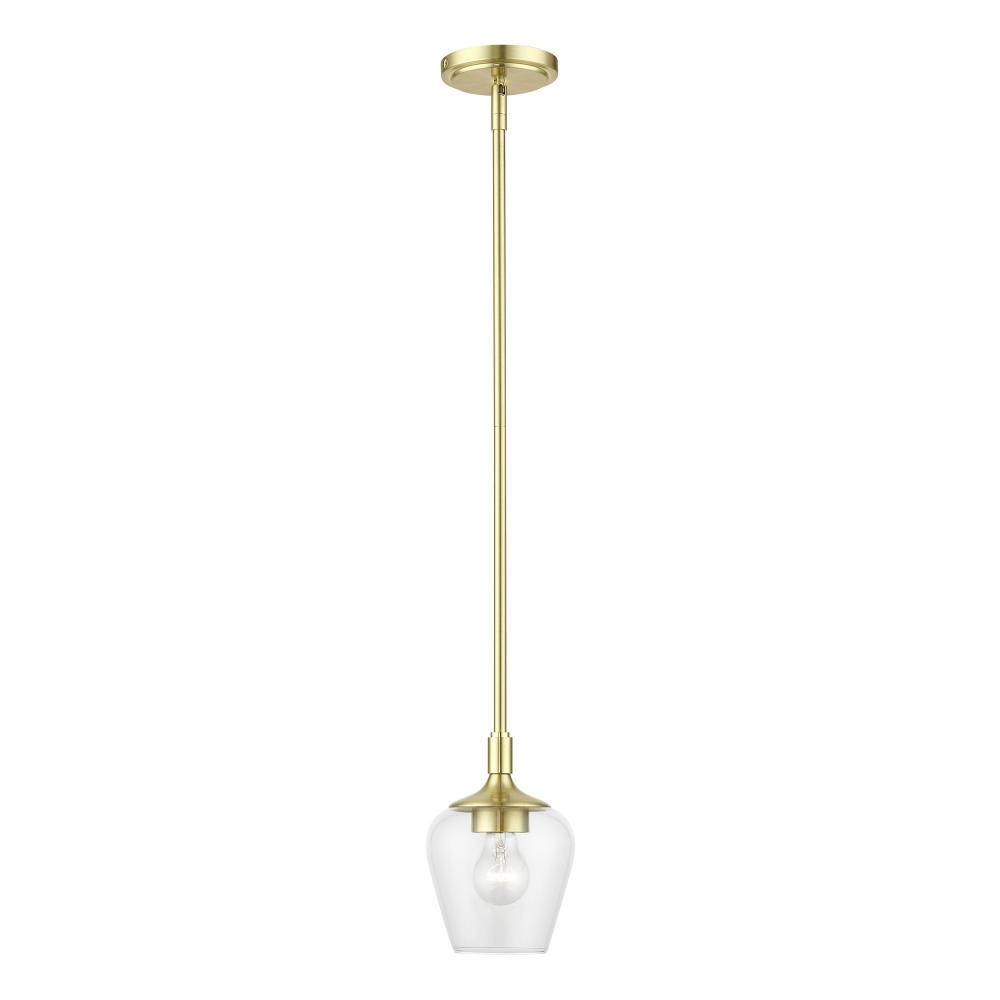 1 Light Satin Brass Single Pendant