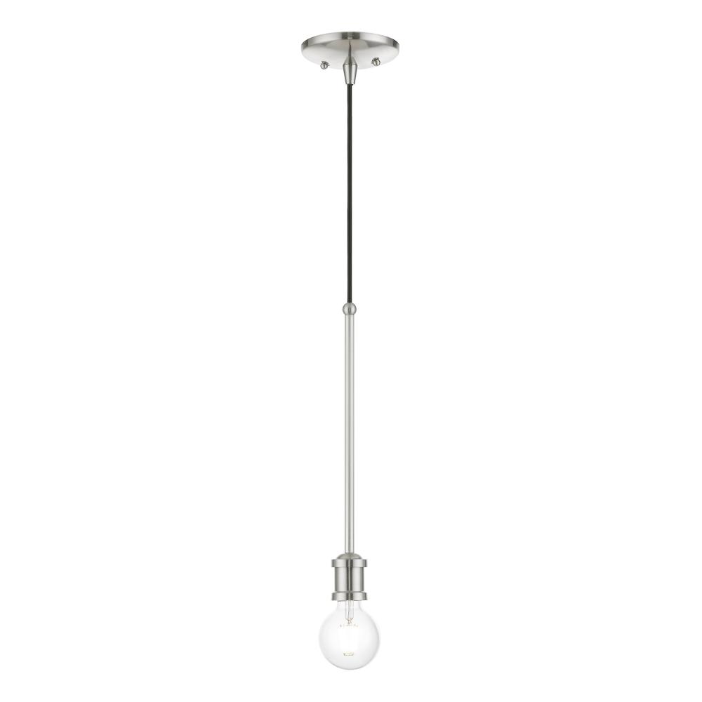 1 Light Brushed Nickel Single Pendant