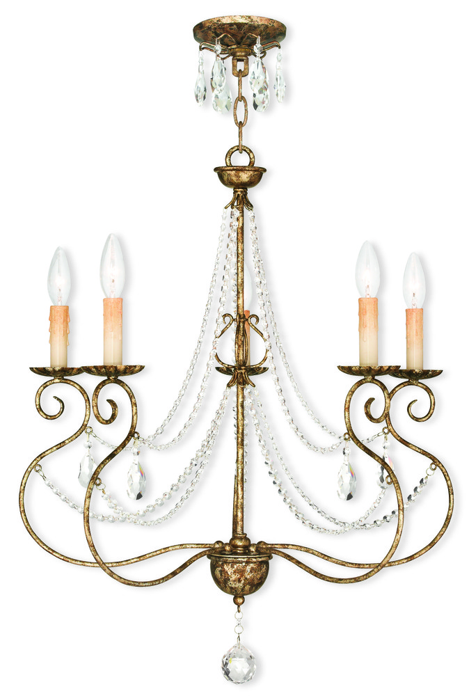 5 Light European Bronze Chandelier