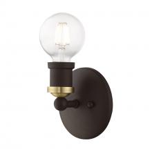 Livex Lighting 14420-07 - 1 Light Bronze with Antique Brass Accents ADA Single Vanity Sconce