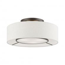 Livex Lighting 40143-92 - 3 Light Brushed Nickel with Shiny White Accents Semi-Flush