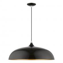 Livex Lighting 49234-68 - 3 Light Shiny Black with Polished Chrome Accents Large Pendant