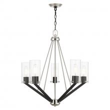 Livex Lighting 51165-91 - 5 Light Brushed Nickel & Black Chandelier