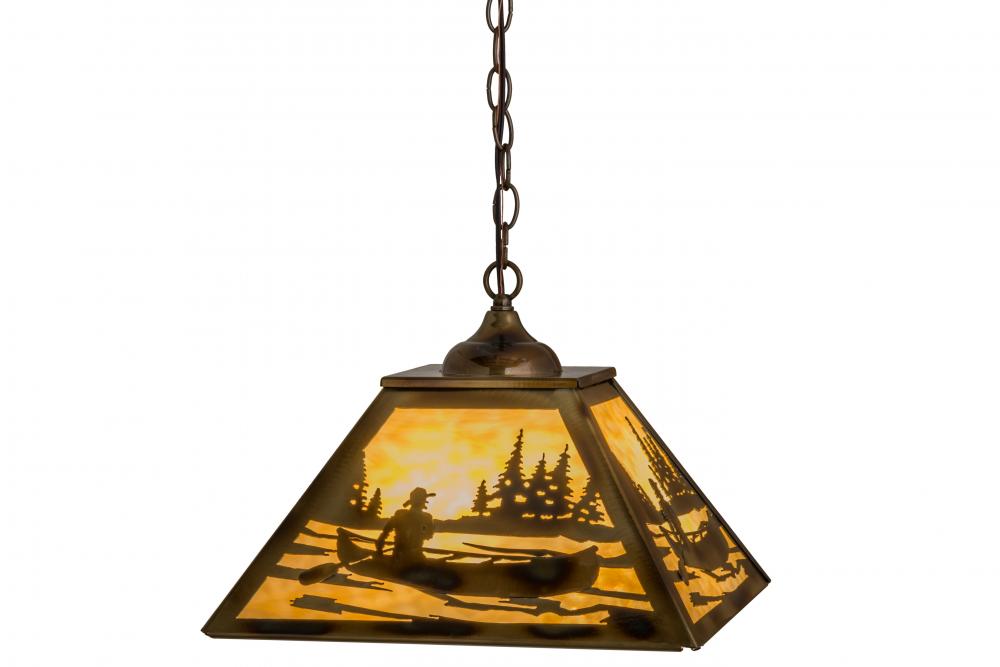 16" Square Canoe At Lake Pendant