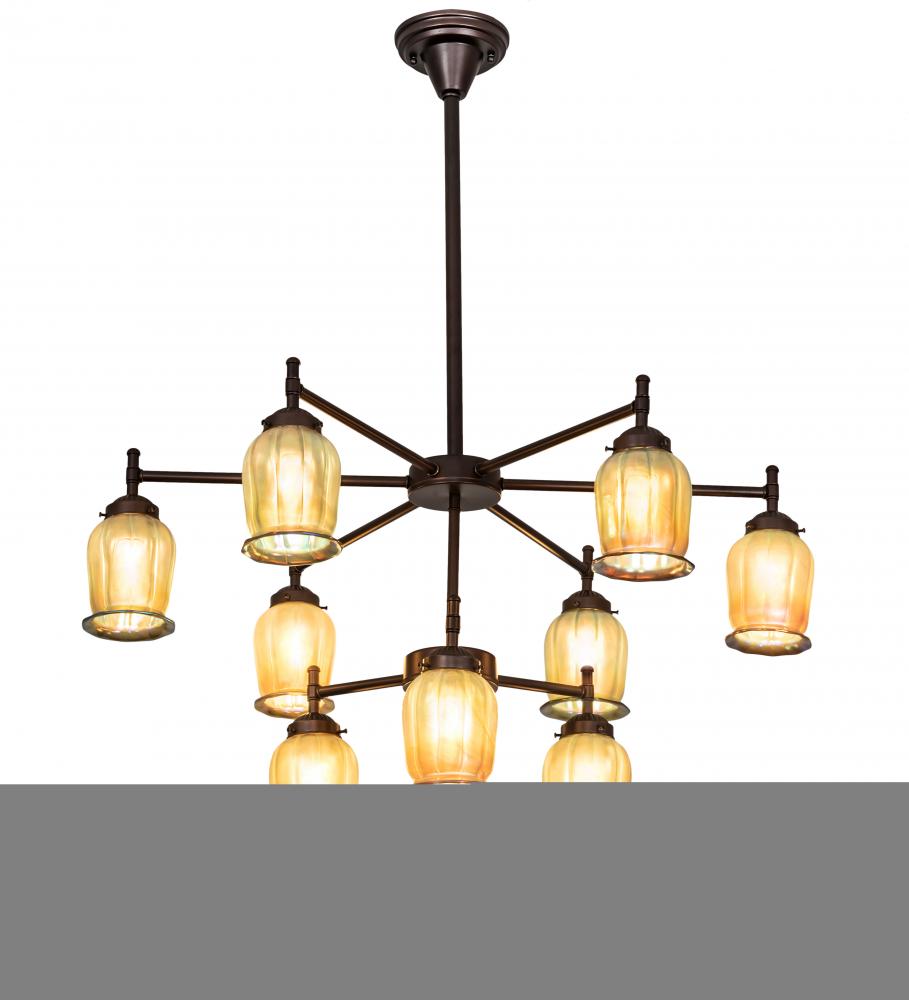 32" Wide Revival Favrile 9 Light Chandelier