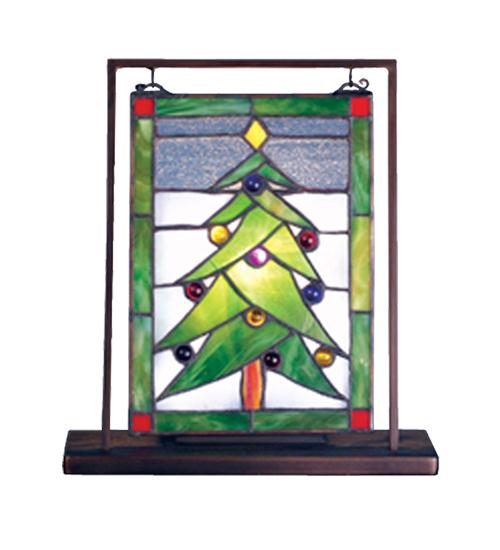 9.5"W X 10.5"H Christmas Tree Lighted Mini Tabletop Window