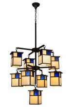 Meyda Blue 123938 - 32"W Hyde Park T Mission 9 LT Chandelier