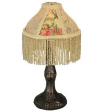 Meyda Blue 131721 - 10"H Fabric & Fringe Roses Mini Lamp