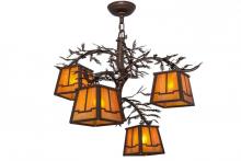 Meyda Blue 158068 - 28"W Pine Branch Valley View 4 LT Chandelier