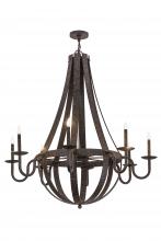 Meyda Blue 172321 - 48"W Barrel Stave Metallo 8 LT Chandelier