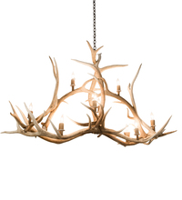 Meyda Blue 200467 - 66.5" Long Antlers Elk 10 Light Oblong Chandelier