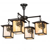 Meyda Blue 237225 - 32" Wide Seneca Winter Pine 4 Light Chandelier