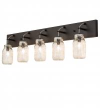 Meyda Blue 243354 - 40" Wide Mason Jar 5 Light Vanity Light