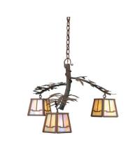 Meyda Blue 67905 - 28" Wide Pine Branch Valley View 3 Light Chandelier