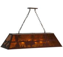 Meyda Blue 68092 - 48" Long Buffalo at Lake Oblong Pendant