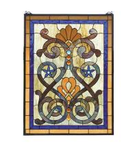 Meyda Blue 77999 - 20"W X 27"H Mandolin Stained Glass Window