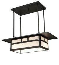 Meyda Blue 82507 - 34" Long Hyde Park Double Bar Mission Oblong Pendant