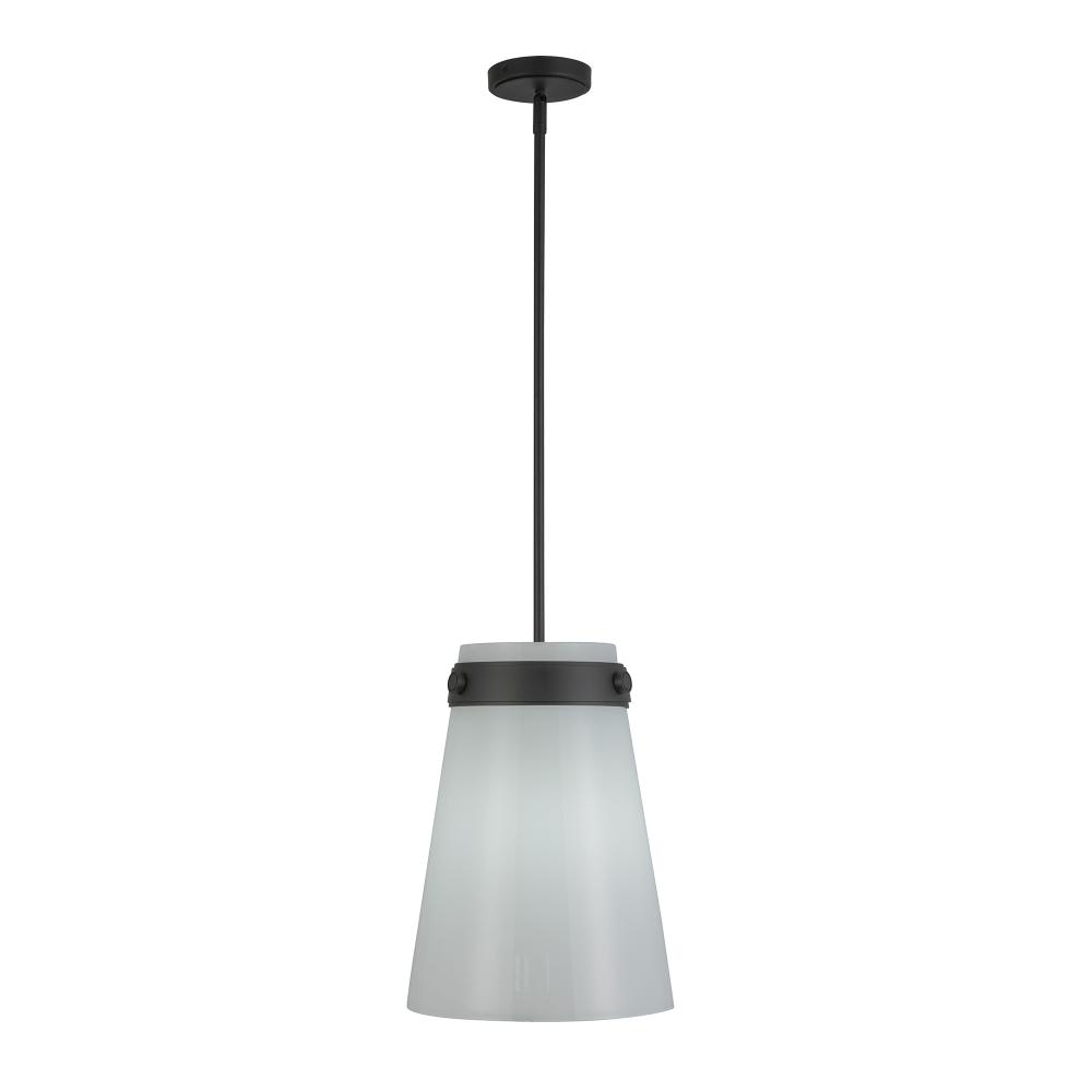 Dahlia 1 Light Pendant 12", Black