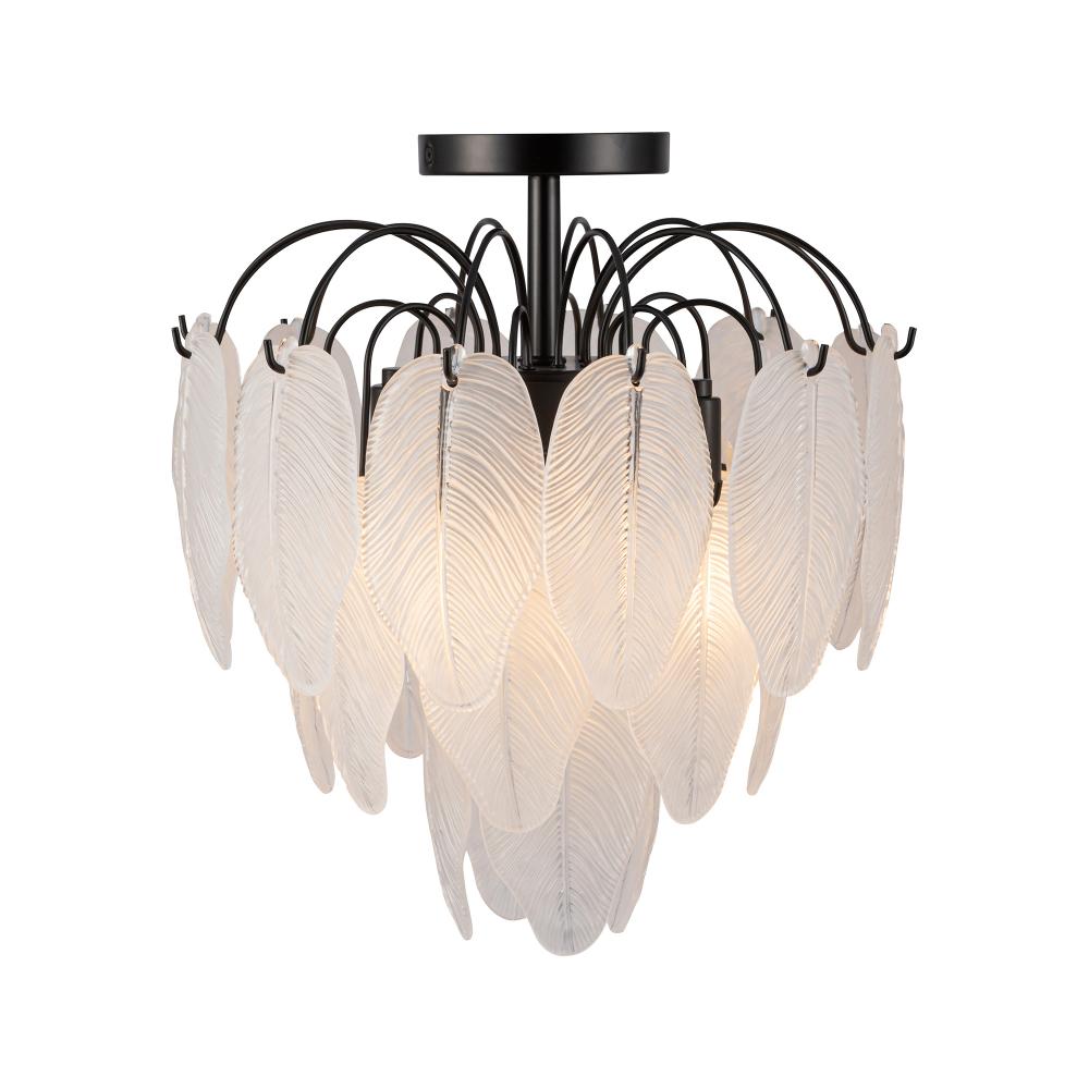 Alessia 4 Light Semi Flush Mount, Black