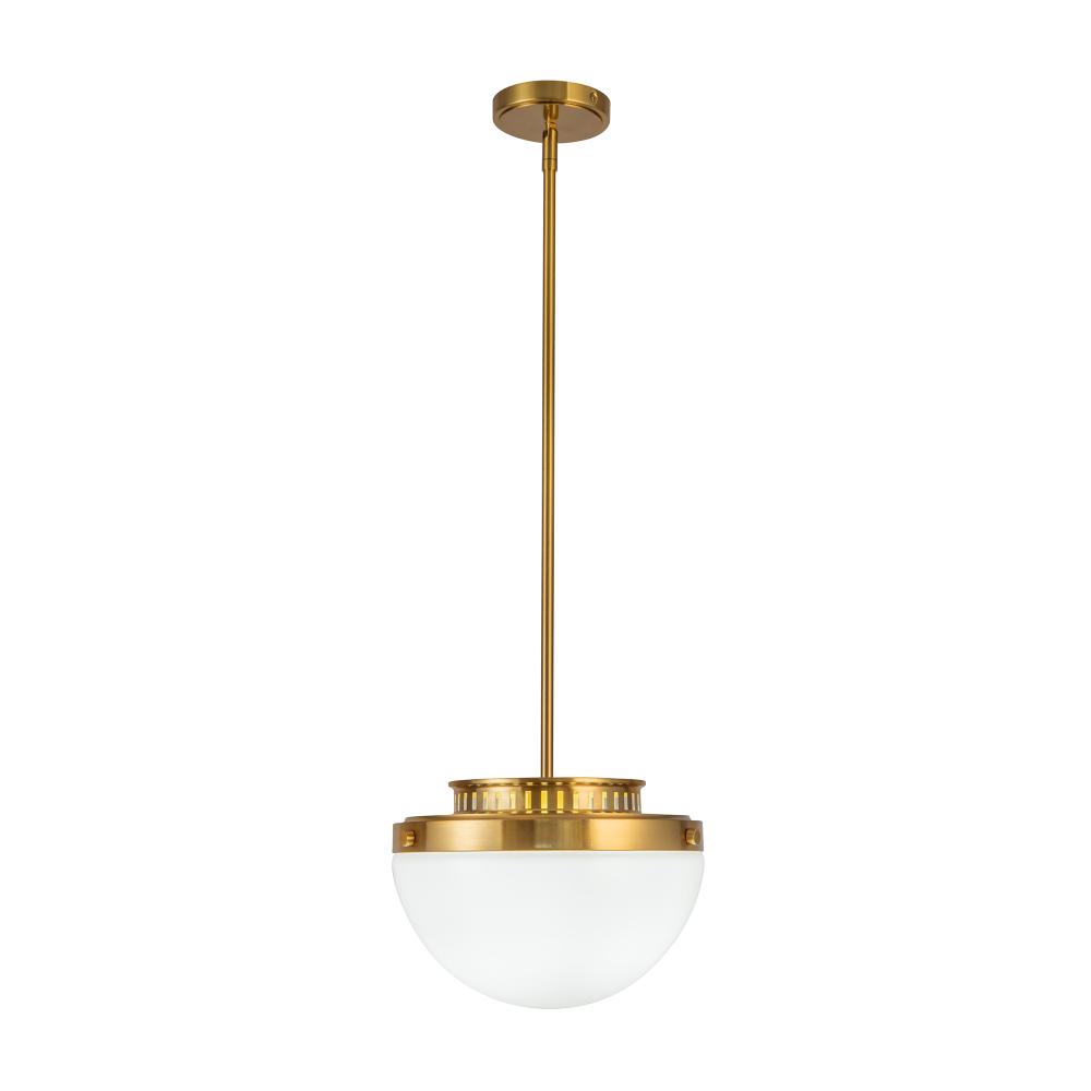 Dahlia 1 Light Pendant 12", Brushed Brass