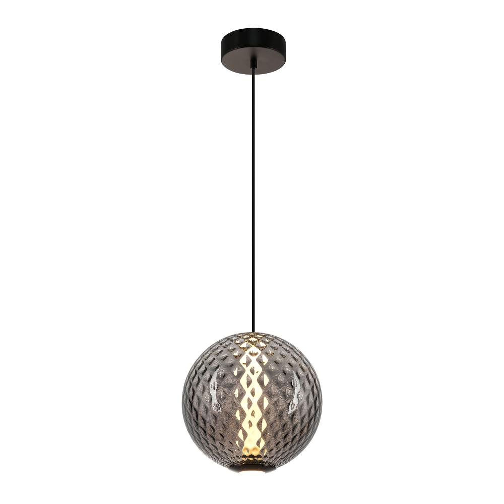 Celeste Integrated LED Pendant 12", Smoke with Diamond Glassware