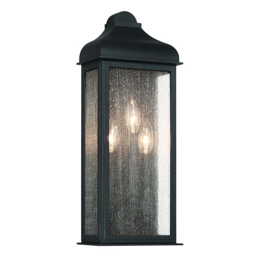 Madrid 3 Light Outdoor Wall Sconce, Black