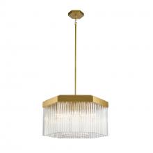 Artcraft AC12063BR - Emma 7 Light Chandelier, Brushed Brass with Glass Rods