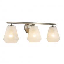 Artcraft AC12183BN - Brooke 3 Light Bathroom Vanity, Brushed Nickel with Wispy White Glassware