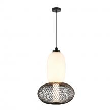 Artcraft AC7461BK - Ace Integrated LED Pendant, Black with White Opal Glassware