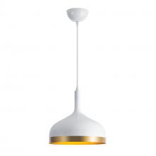 Artcraft SC13350WH - Dash Collection 1-Light Pendant, White & Gold