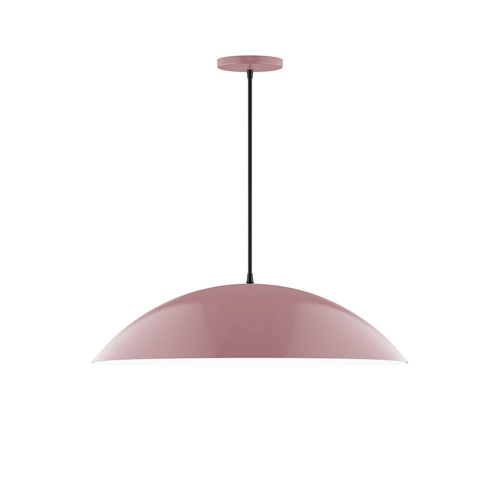 24" Axis Half Dome LED Pendant, white cord with canopy, Mauve