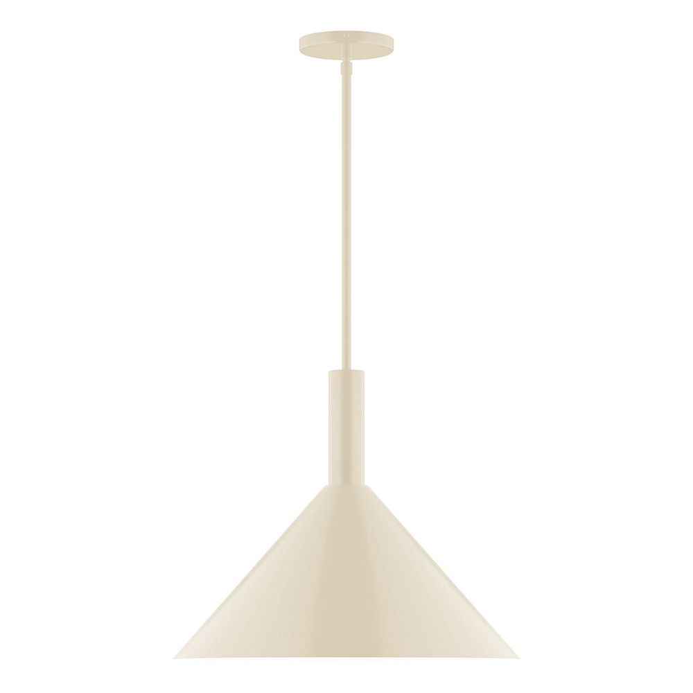 18" Stack Cone LED Stem Hung Pendant, Cream