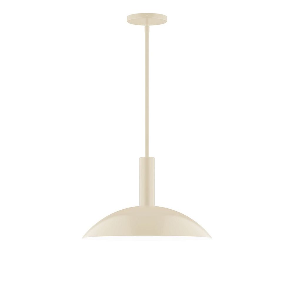 16" Stack Half Dome LED Stem Hung Pendant, Cream