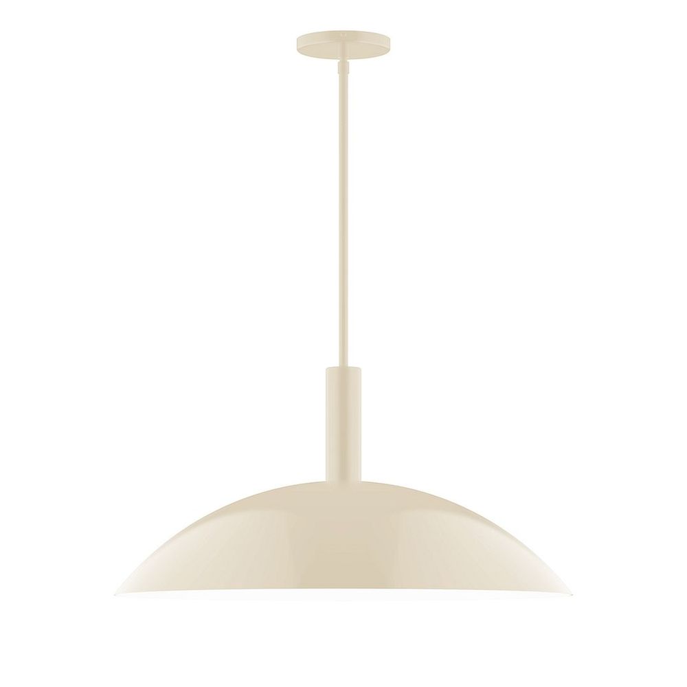 24" Stack Half Dome LED Stem Hung Pendant, Cream