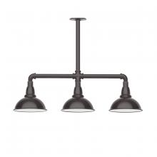 Montclair Light Works MSK105-51 - Cafe 8" 3-light Stem Hung Pendant Light