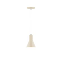 Montclair Light Works PEB436-16-C24-L10 - 6" Axis Flared Cone LED Pendant, cool tweed fabric cord with canopy, Cream