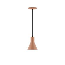 Montclair Light Works PEB436-19-C26-L10 - 6" Axis Flared Cone LED Pendant, ivory fabric cord with canopy, Terracotta