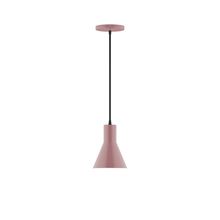 Montclair Light Works PEB436-20-C24-L10 - 6" Axis Flared Cone LED Pendant, cool tweed fabric cord with canopy, Mauve